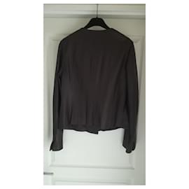 Vince-Elegant zipped jacket-Dark brown