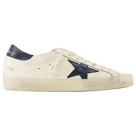 Golden Goose Deluxe Brand Baskets Super-Star - Golden Goose - Beige/Bleu - Cuir Marron Beige