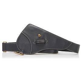 Cinturón Saddle de cuero negro Dior Negro