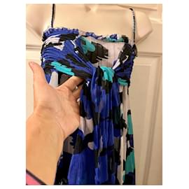 Diane Von Furstenberg-DvF Tarot silk dress, maxi-Black,Blue