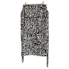 Marni Midirock mit Zebramuster Schwarz Roh