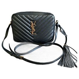 Bolsa Camera Lou Saint Laurent em couro acolchoado preto Preto