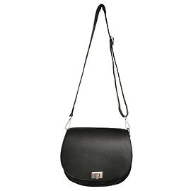 Bolsa carteiro The Waiter Ikks em couro preto Preto