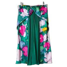 Balenciaga Resort 2008 Robe bustier fleurie Multicolore Vert foncé