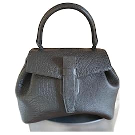 Autre Marque Charly Large Black Leather Handbag Black