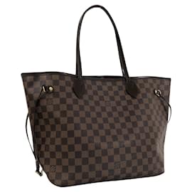 Louis Vuitton-Louis Vuitton Damier Ebene Neverfull MM Bolso tote de lona N51105 en buen estado-Castaño