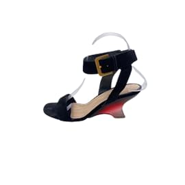 Dior-DIOR  Sandals T.EU 37.5 Suede-Black