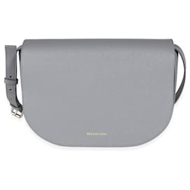 Balenciaga-Balenciaga Gray Textured Leather Small Ville Day Bag-Grey