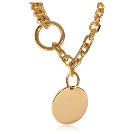 Collier en laiton de style multi-chaînes Burberry avec médaillon rond Doré Métallisé
