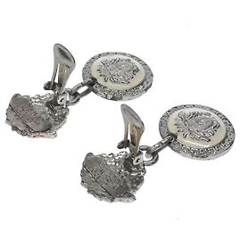 **Gianni Versace Silver Earrings Metallic