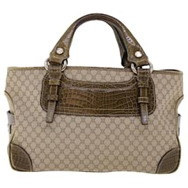 Céline-CELINE Macadam Canvas Boogie Bag Hand Bag Beige WC-ST-0068 Auth bs5785-Beige