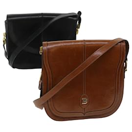 Bally-BALLY Shoulder Bag Leather 2Set Black Brown Auth bs5758-Brown,Black