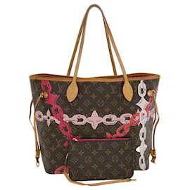 Louis Vuitton-LOUIS VUITTON Monogram Bay Neverfull MM Tote Bag Red Pink M41991 LV Auth 44003-Pink,Red,Monogram