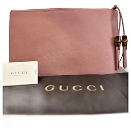 Gucci-Gucci Bamboo Clutch Bag-Pink