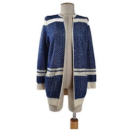 Baum und Pferdgarten Strickjacke Blau Wolle Mohair Blau