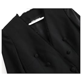 Dolce & Gabbana-Dolce & Gabbana Fringe Edged Black Jacket-Black