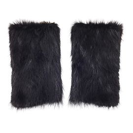 Punhos de pele de castor preto Prada Preto