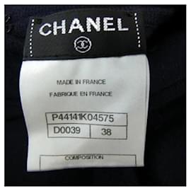 Chanel-***Vestido de tricô CHANEL comprimento médio-Azul marinho