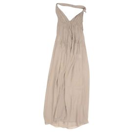 Stella Mc Cartney ***Stella McCartney Seiden-Maxikleid Beige