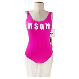 Maillot de bain rose Msgm avec logo devant Rose