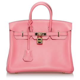 Hermès-Hermes Pink Swift Birkin 25-Pink