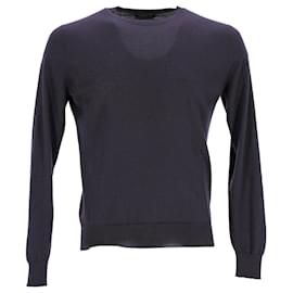 Prada-Prada Crewneck Knit Sweater in Black Cotton-Black