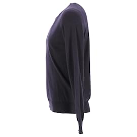Prada-Jersey de punto con cuello redondo de Prada en algodón negro-Negro