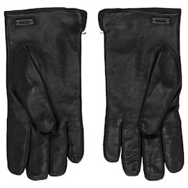 Prada-Prada-Handschuhe aus schwarzem Leder-Schwarz