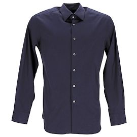 Camisa abotonada de popelina de algodón azul marino de Prada Azul Azul marino