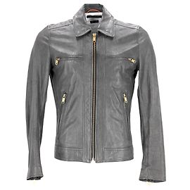 Marc Jacobs Zipped Jacket in Khaki Leather Green Khaki