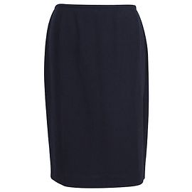 Escada Bleistiftrock aus marineblauer Wolle Blau Marineblau