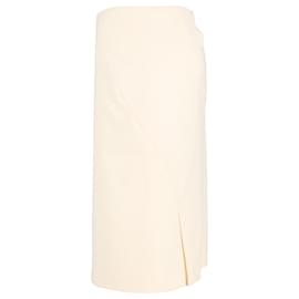Theory-Theory Knee Length Pencil Skirt in Cream Wool-White,Cream