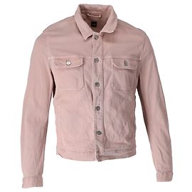 Hugo Boss Buttoned Denim Jacket in Pink Cotton Pink