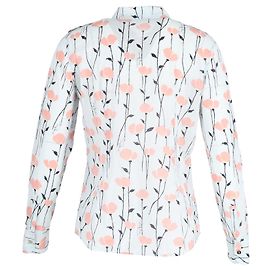 Camisa abotonada con estampado floral en algodón azul claro de Tory Burch Azul Azul claro