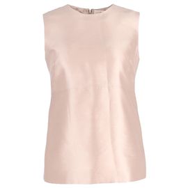 Blusa sem mangas de seda Tory Burch em seda rosa Marrom Rosa