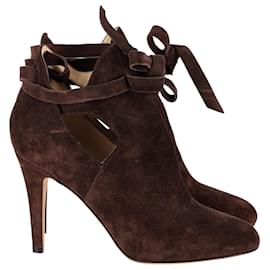 Jimmy Choo-Jimmy Choo Marina Ankle Boots in Brown Suede-Brown