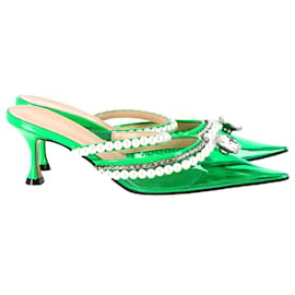 Mach & Mach-Zapatos de salón Mach & Mach Diamond & Pearls en vinilo verde y piel-Verde