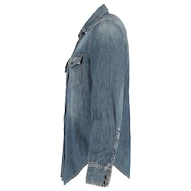 Saint Laurent-Saint Laurent Western Denim Shirt in Jeans Cotton-Other