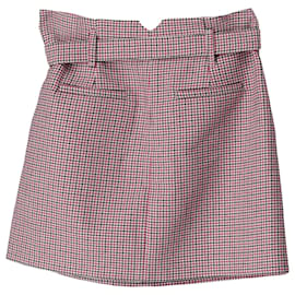 Maje-Minifalda de pata de gallo con cinturón Maje en algodón rosa-Rosa