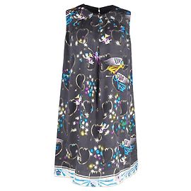 Anna Sui Metallic Cherub Print Sleeveless Dress in Multicolor Silk Other