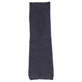 Moncler-Moncler Knitted Scarf in Navy Blue Wool-Blue,Navy blue