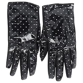 Dolce & Gabbana-Dolce & Gabbana Polka Dot Gloves in Black Cotton-Black