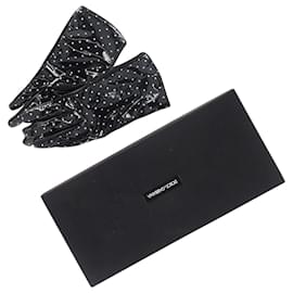 Dolce & Gabbana-Gants Dolce & Gabbana à pois en coton noir-Noir
