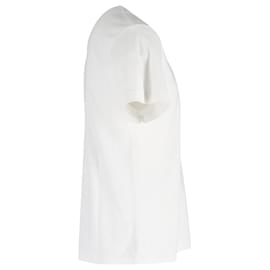 Palm Angels-Camiseta de algodón blanco con estampado del logo de Palm Angels Paris-Blanco
