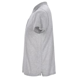 Prada-Prada Pin Stripe Polo Shirt in Grey Cotton-Grey