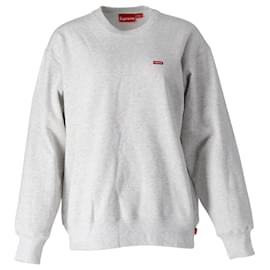 Supreme-Supreme Small Box Logo Crewneck Sweater in Ash Grey Cotton-Grey