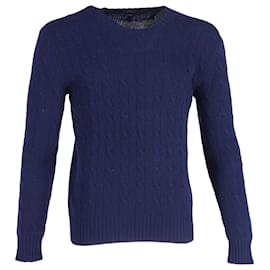 Ralph Lauren-Polo Ralph Lauren Cable Knit Sweater in Navy Blue Cashmere-Blue,Navy blue