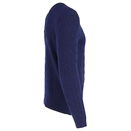 Ralph Lauren-Polo Ralph Lauren Pull en maille torsadée en cachemire bleu marine-Bleu,Bleu Marine