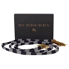 Burberry-Burberry Striped Scarf with Metallic Fringe in Multicolor Merino Wool-Multiple colors