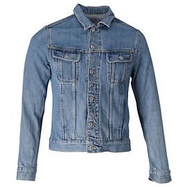 Sandro Paris Buttoned Denim Jacket in Blue Cotton  Blue